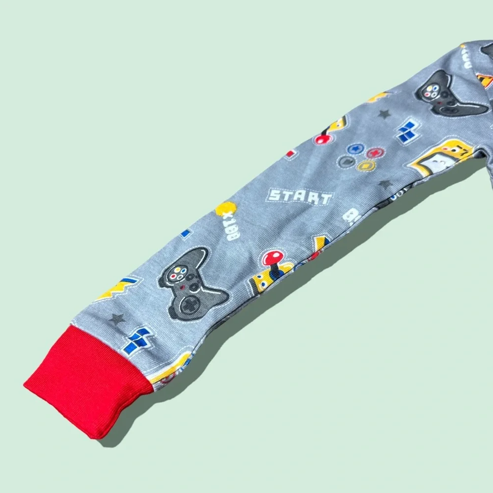 NWT Toddler Little Star Organic Gray Gaming Gameboy Pajama Set Size 4T